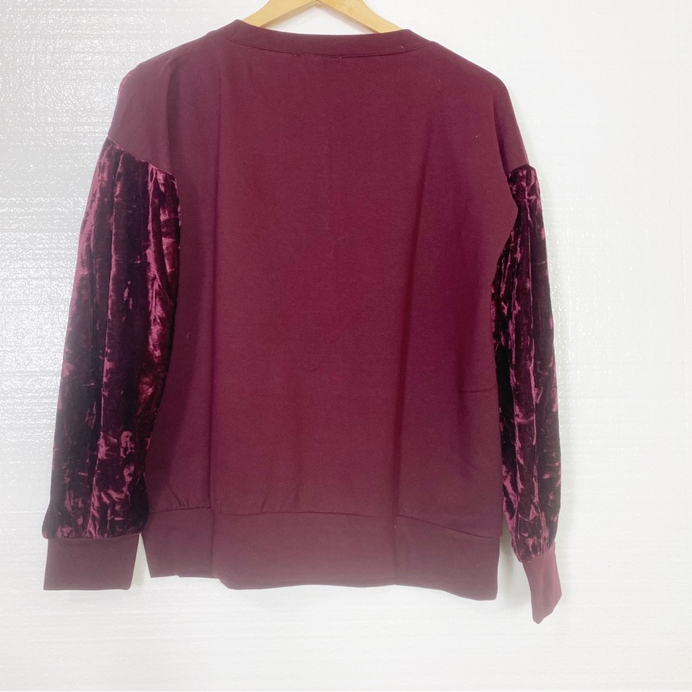 WILLIAM RAST Burgundy Long Sleeve Top Sweats Winter Jewel Neck Top Medium - Picture 7 of 13